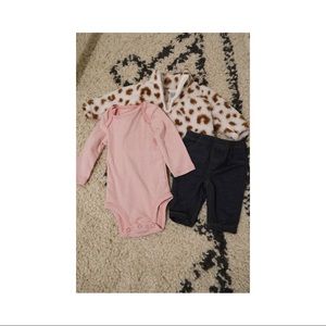 carter’s sherpa + long sleeve onesie + pants set